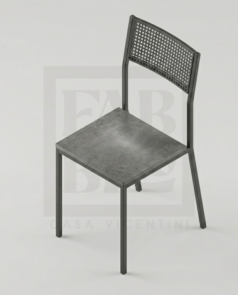 Silla, pino y acero
