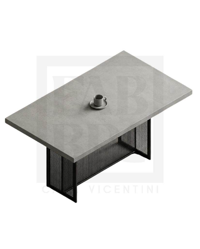 Mesa comedor, pino y acero
