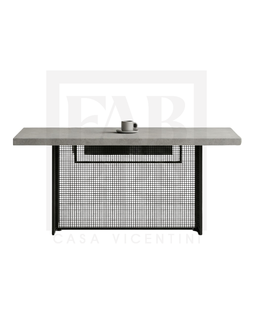 Mesa comedor, pino y acero