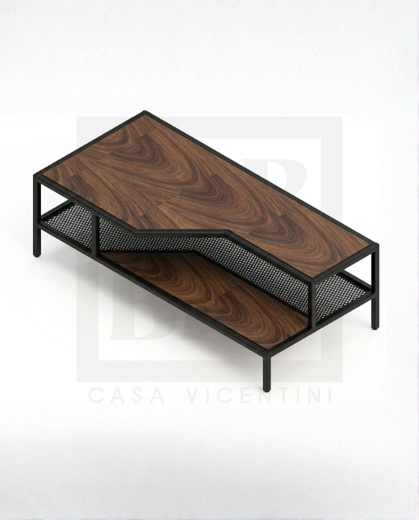 Mesa de centro ESS, pino y acero