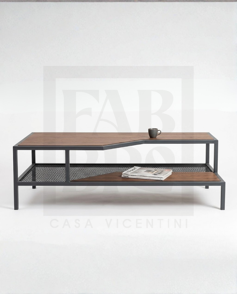 Mesa de centro ESS, pino y acero
