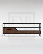 Rack de TV ESS, pino y acero
