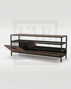 Rack de TV ESS, pino y acero