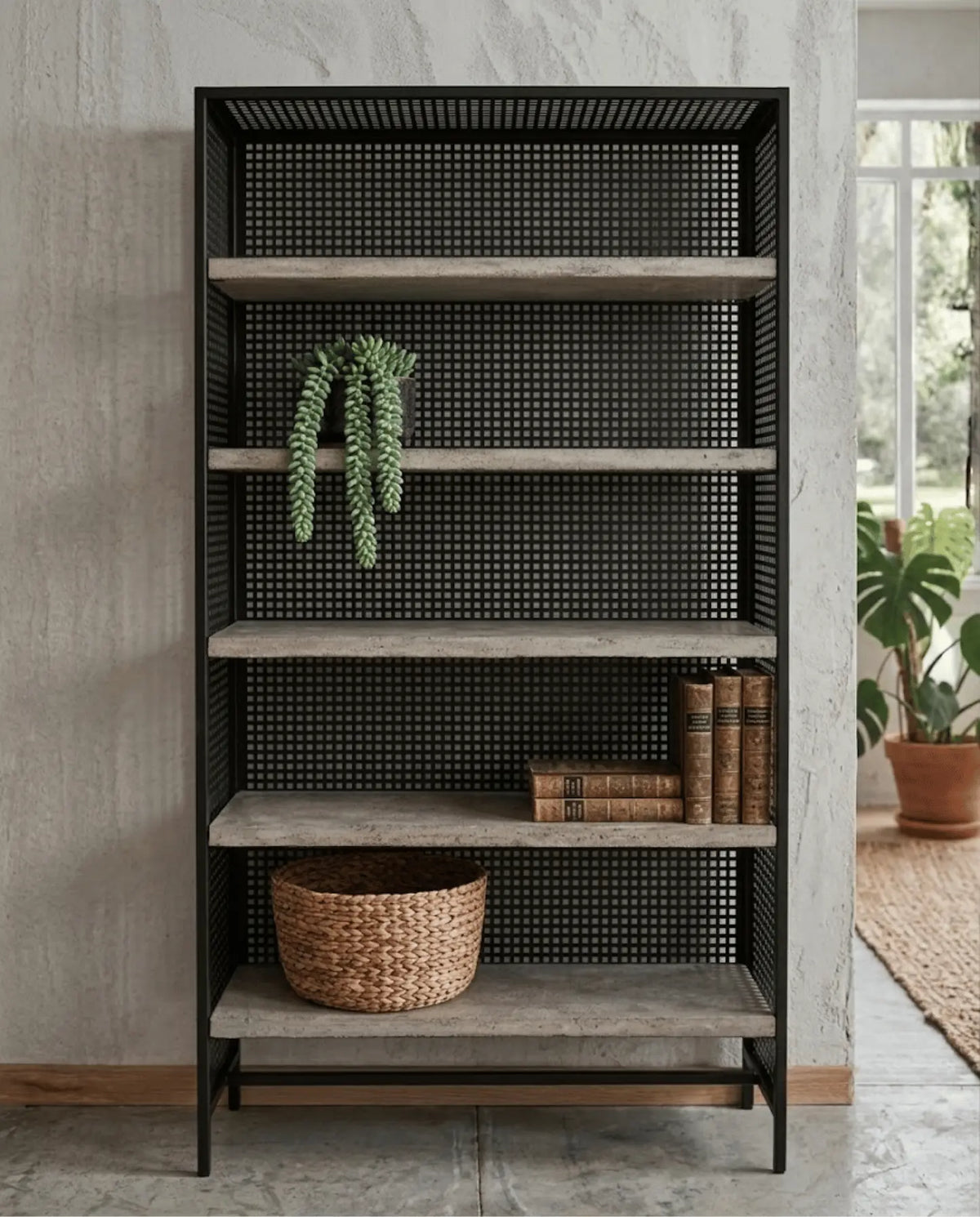 Estanteria, madera y acero
