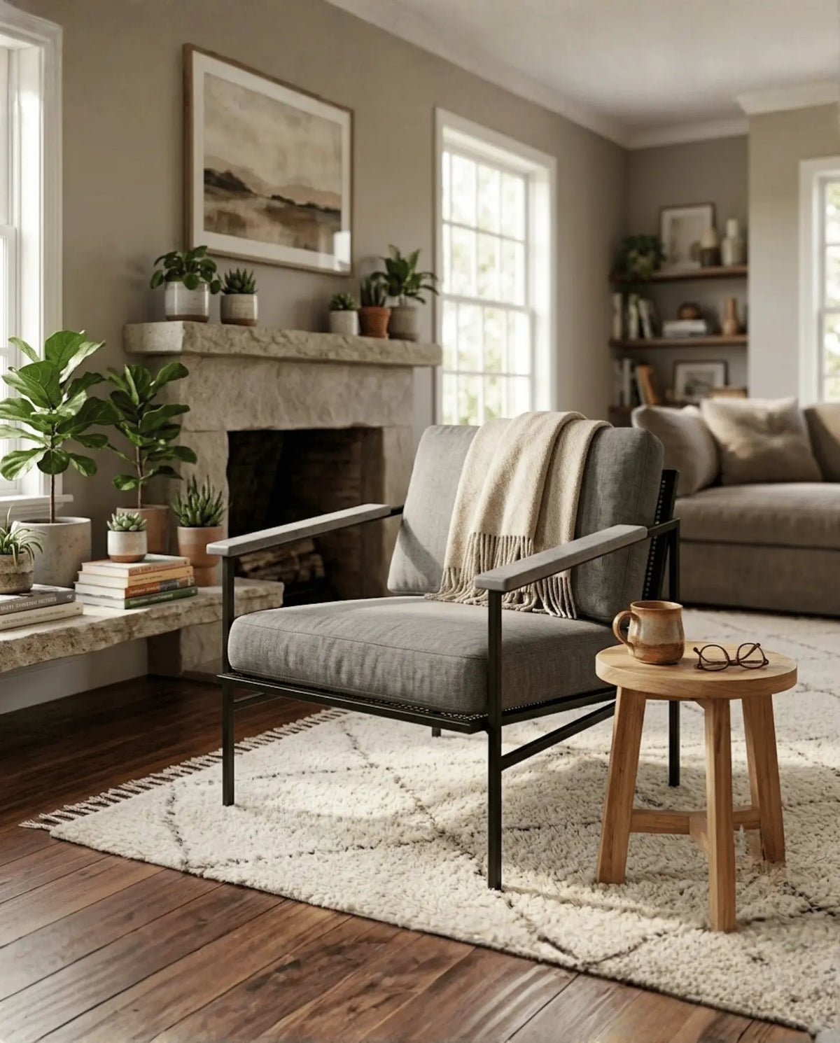 Sillon ARM, madera y acero