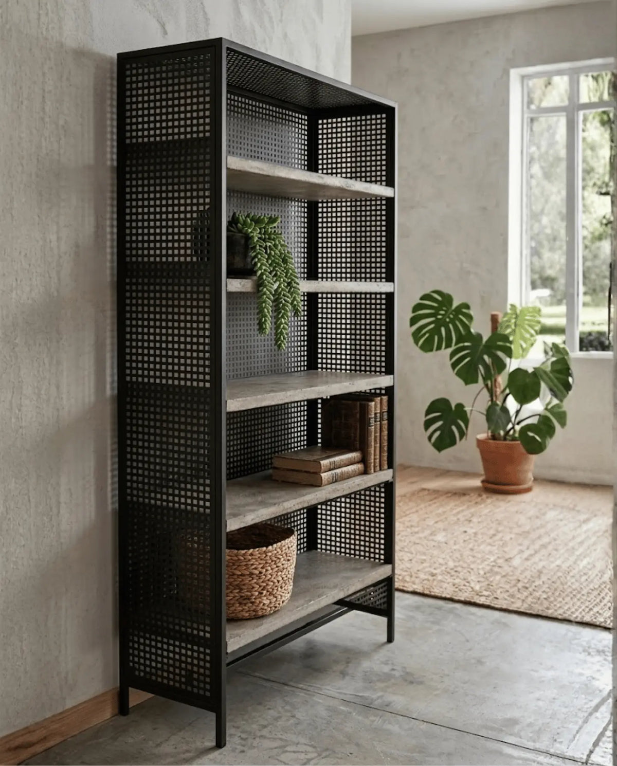Estanteria, madera y acero
