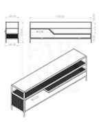 Rack de TV ESS, pino y acero